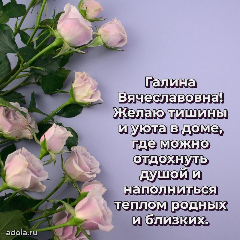 Теплая и душевная открытка Галине Вячеславовне
