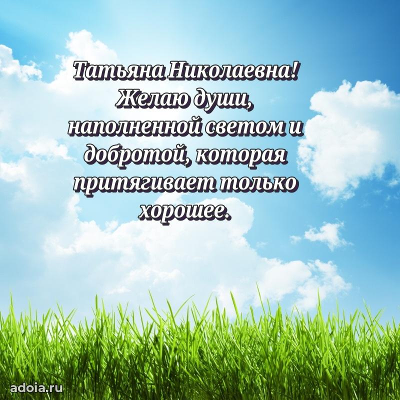 Открытка с мягкими цветами Татьяне Николаевне